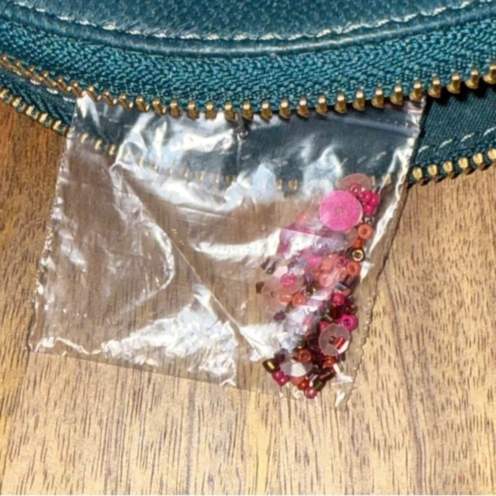 NWT Anthropologie x Anna Harlow Russo Floral Embroidered “M” Clutch with Tassel - Picture 6 of 7